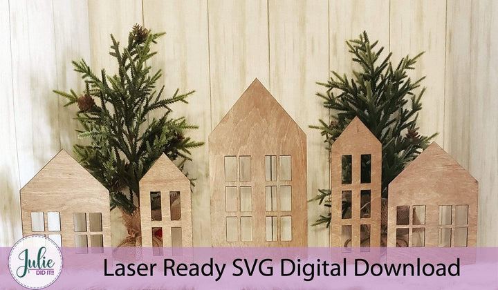 Julie Did It Studios Shelf Sitter Digital SVG Rustic House Shelf Sitters