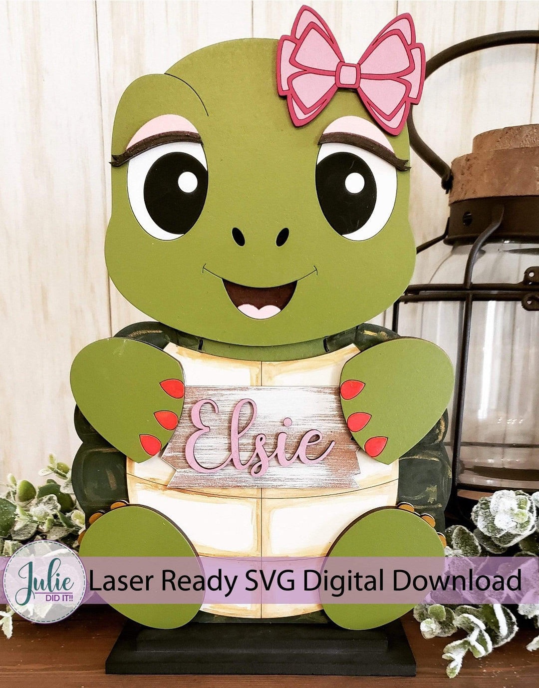 Julie Did It Studios Shelf Sitter Digital SVG Turtle Shelf Sitter