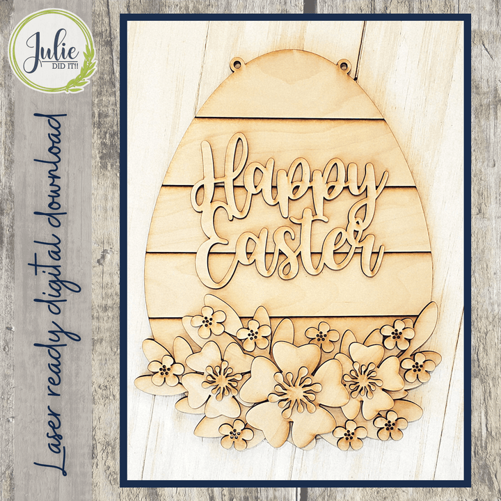Julie Did It Studios Shiplap Egg Happy Easter Sign