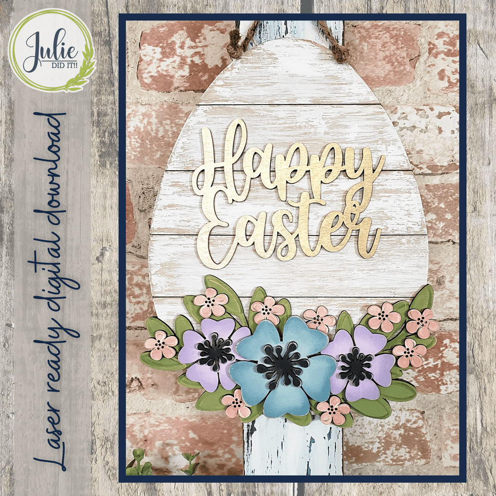 Julie Did It Studios Shiplap Egg Happy Easter Sign