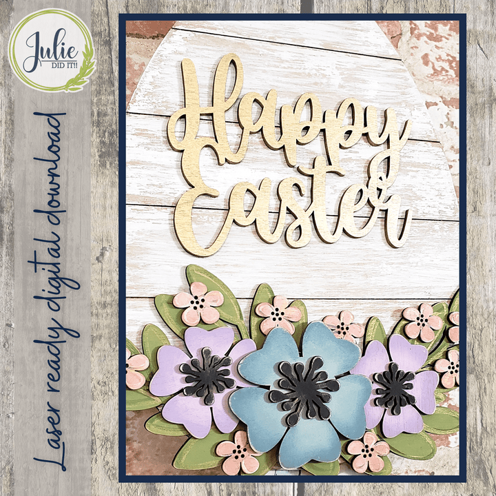 Julie Did It Studios Shiplap Egg Happy Easter Sign