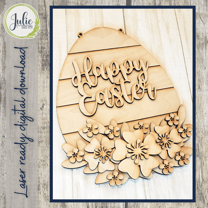 Julie Did It Studios Shiplap Egg Happy Easter Sign