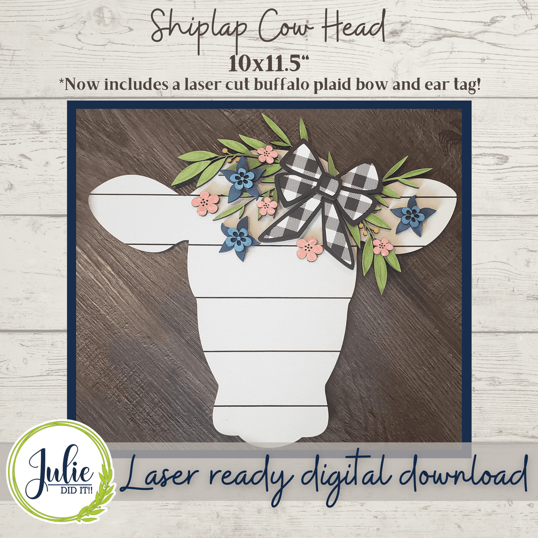 Julie Did It Studios Shiplap Laser Ready SVG Cow Shiplap