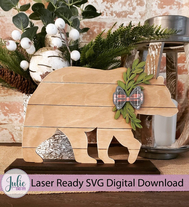 Julie Did It Studios Shiplap Shelf Sitter Bear Shiplap Shelf Sitter