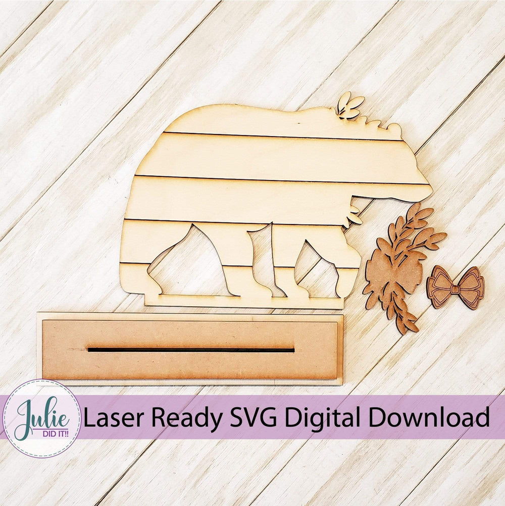 Julie Did It Studios Shiplap Shelf Sitter Bear Shiplap Shelf Sitter