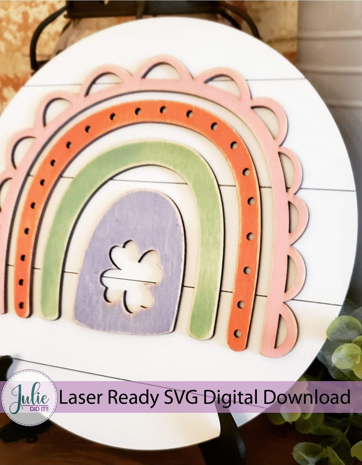 Julie Did It Studios Shiplap Shelf Sitter Boho Rainbow Table Sign
