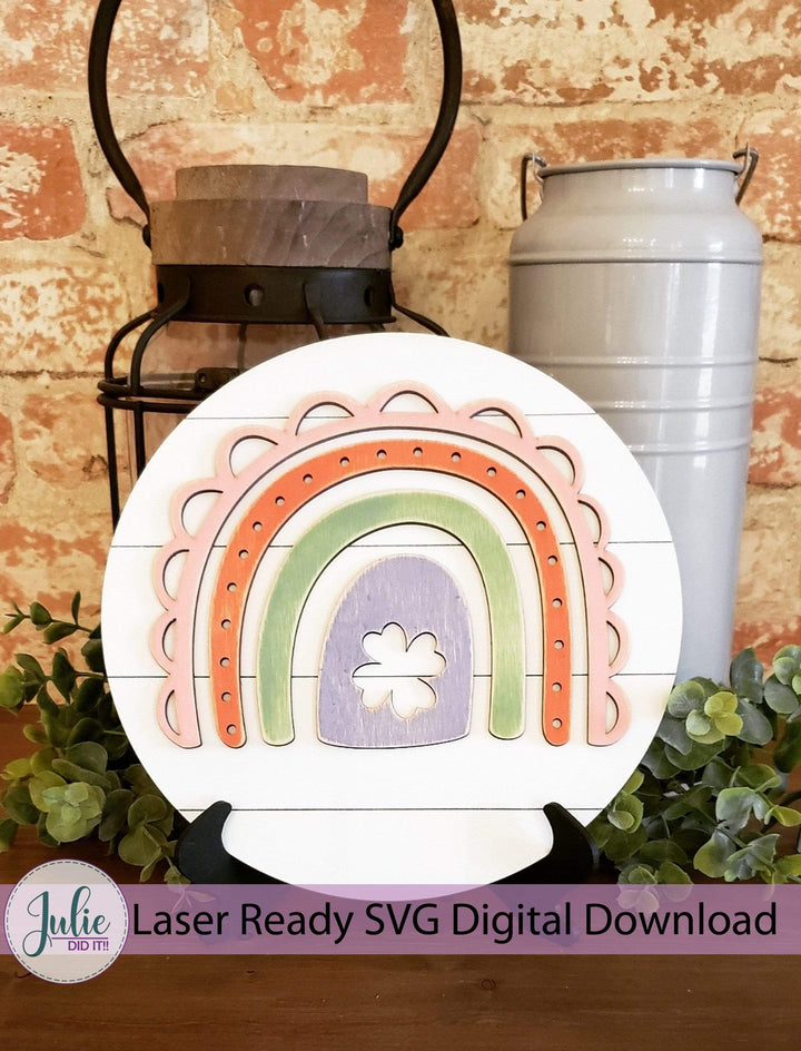 Julie Did It Studios Shiplap Shelf Sitter Boho Rainbow Table Sign
