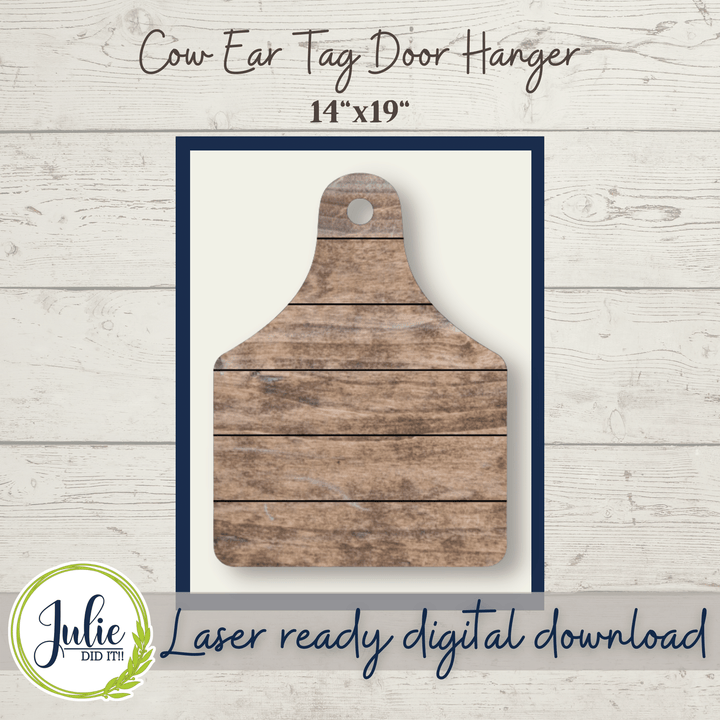 Julie Did It Studios Shiplap Shelf Sitter Cow Ear Tag Door Hanger
