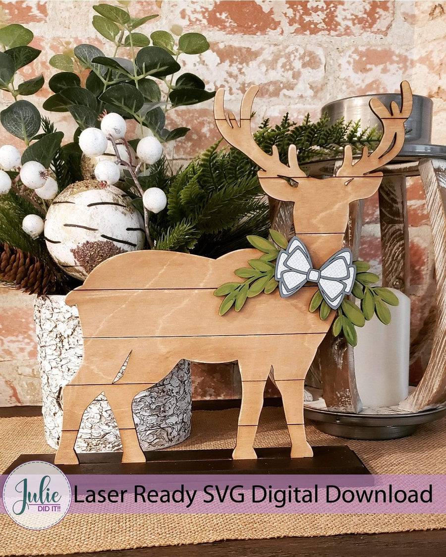 Julie Did It Studios Shiplap Shelf Sitter Deer Shiplap Shelf Sitter
