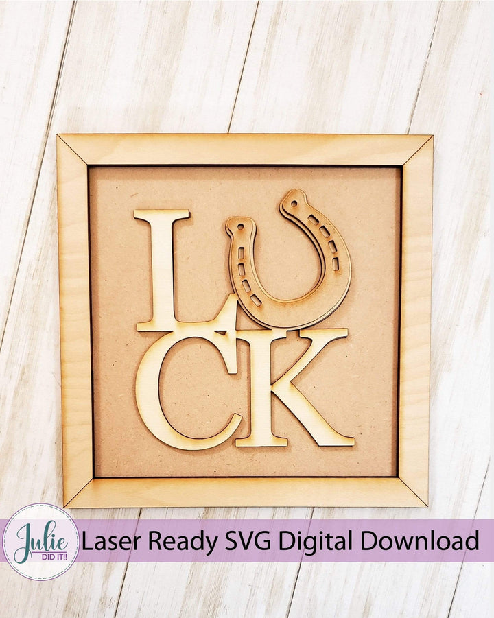 Julie Did It Studios Shiplap Shelf Sitter Luck Table Sign