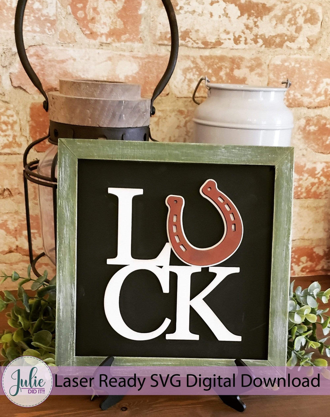 Julie Did It Studios Shiplap Shelf Sitter Luck Table Sign