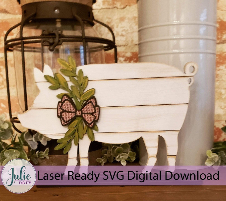 Julie Did It Studios Shiplap Shelf Sitter Pig Shiplap Shelf Sitter