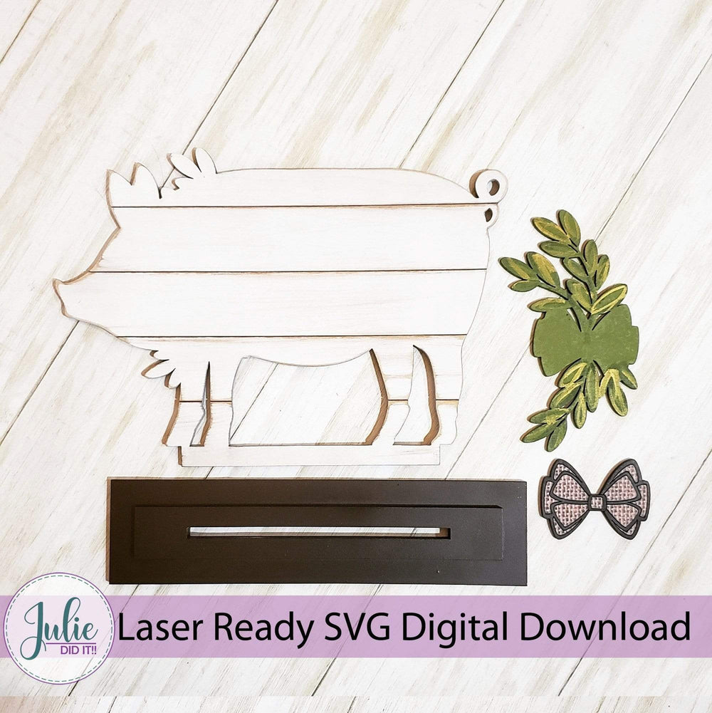 Julie Did It Studios Shiplap Shelf Sitter Pig Shiplap Shelf Sitter