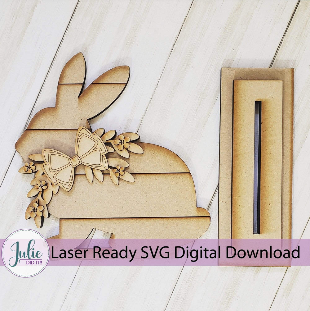 Julie Did It Studios Shiplap Shelf Sitter Rabbit Sitting Shiplap Shelf Sitter