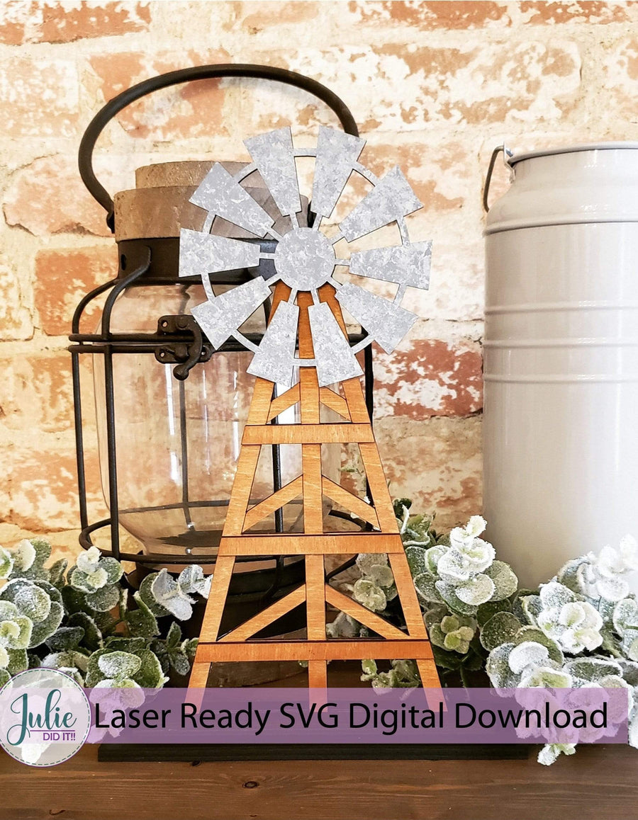 Julie Did It Studios Shiplap Shelf Sitter Rustic Windmill Shelf Sitter