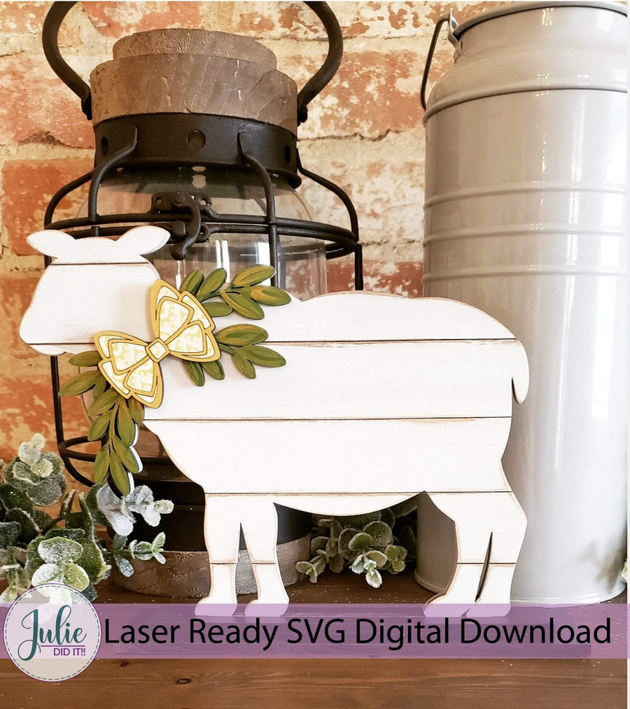 Julie Did It Studios Shiplap Shelf Sitter Sheep Shiplap Shelf Sitter