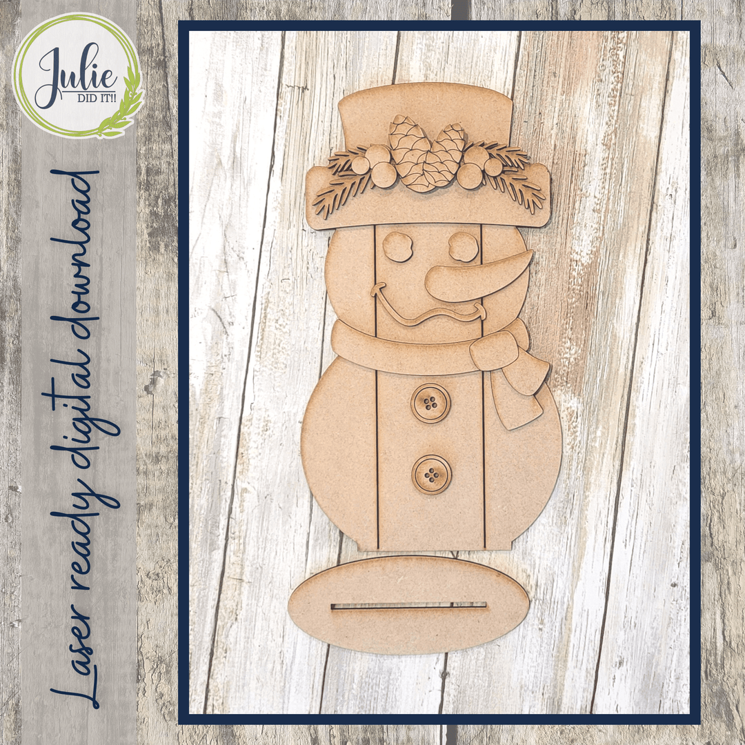 Julie Did It Studios Shiplap Snowman Shelf Sitter - August 2022 Design Subscription