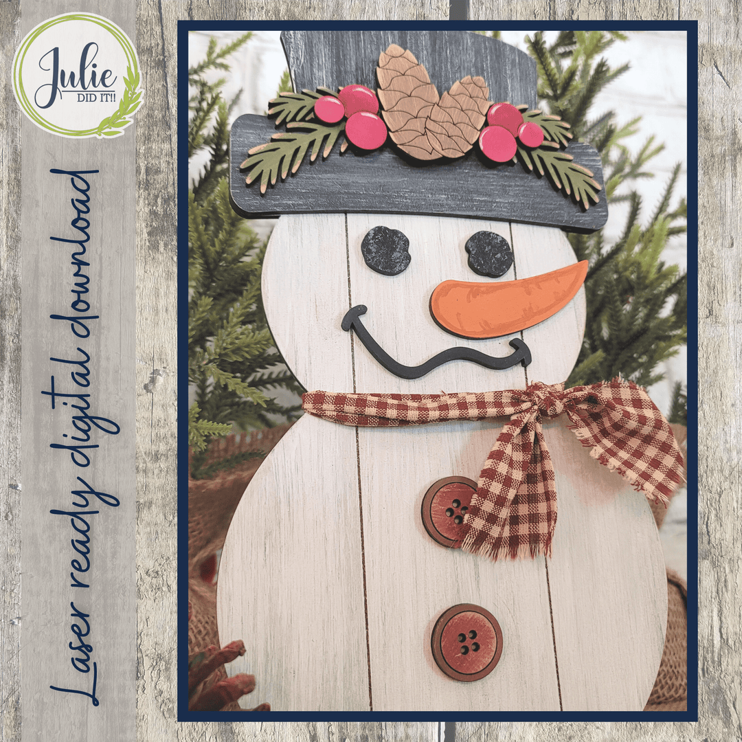 Julie Did It Studios Shiplap Snowman Shelf Sitter - August 2022 Design Subscription