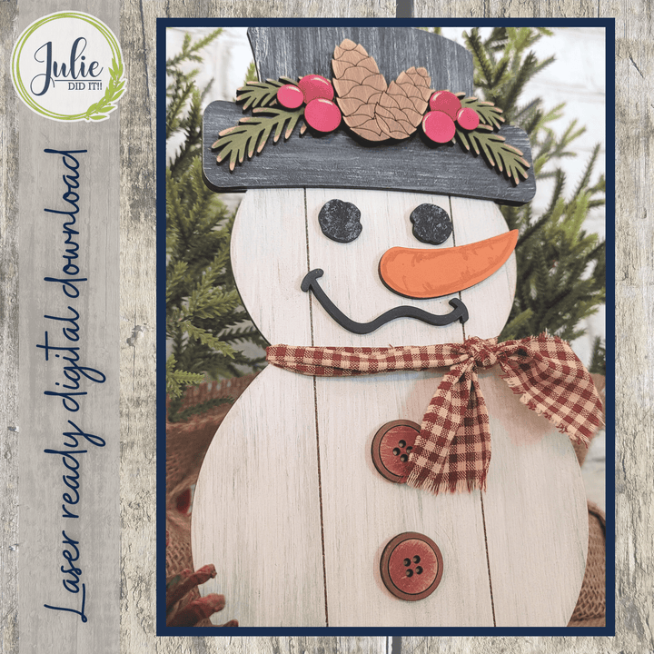 Julie Did It Studios Shiplap Snowman Shelf Sitter - August 2022 Design Subscription