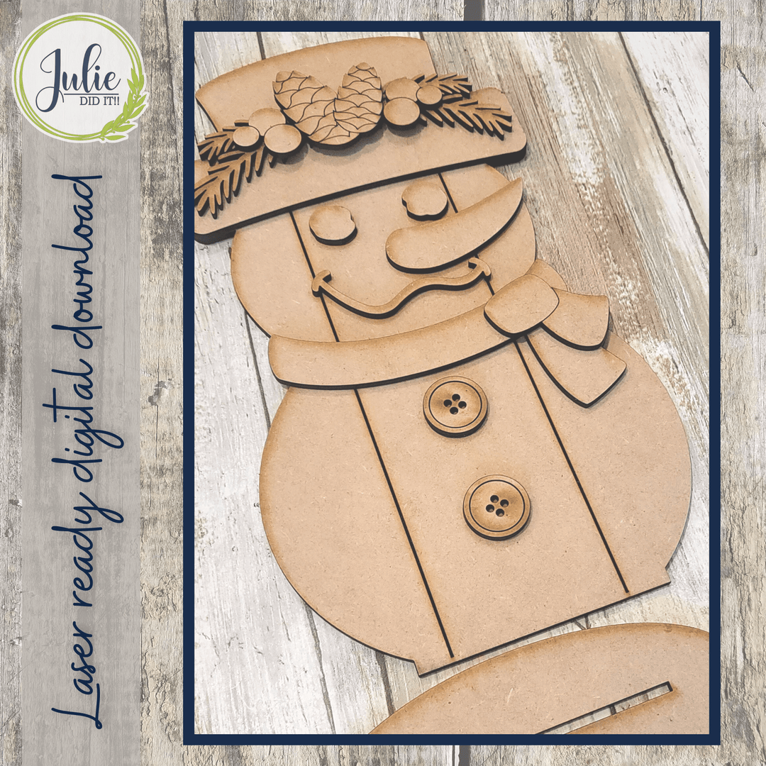 Julie Did It Studios Shiplap Snowman Shelf Sitter - August 2022 Design Subscription