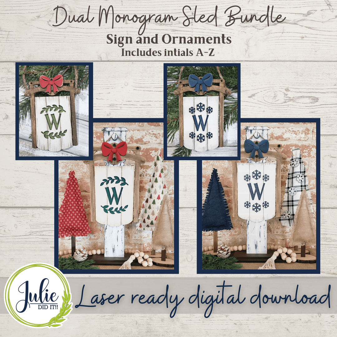 Julie Did It Studios Sign Dual Monogram Sled Bundle
