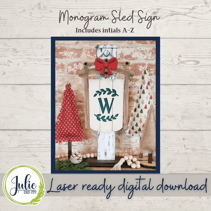 Julie Did It Studios Sign Dual Monogram Sled Bundle