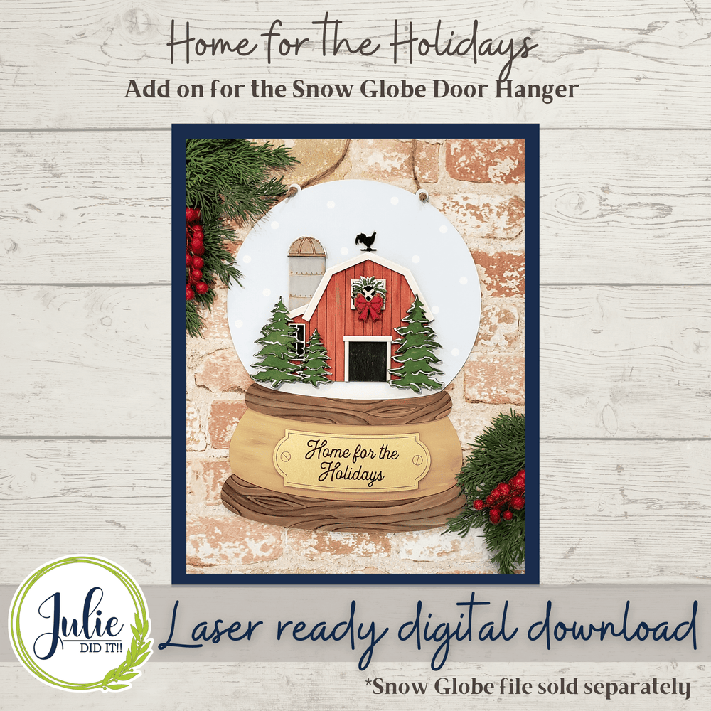 Julie Did It Studios Sign Farm Snow Globe Add-on