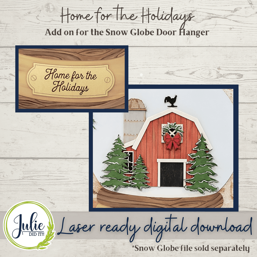 Julie Did It Studios Sign Farm Snow Globe Add-on