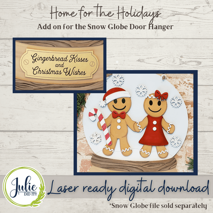 Julie Did It Studios Sign Gingerbread Kisses Snow Globe Add-on