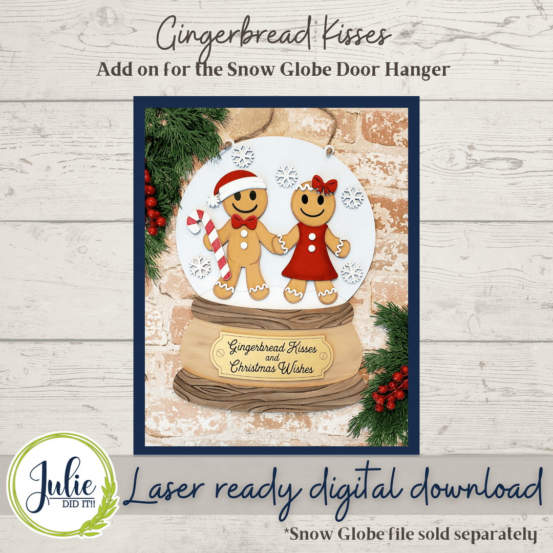 Julie Did It Studios Sign Gingerbread Kisses Snow Globe Add-on