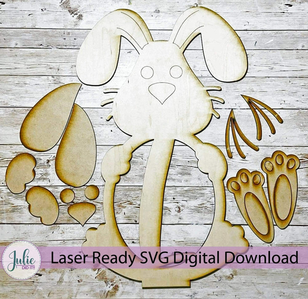 Julie Did It Studios Sign Monogram Bunny Shelf Sitter