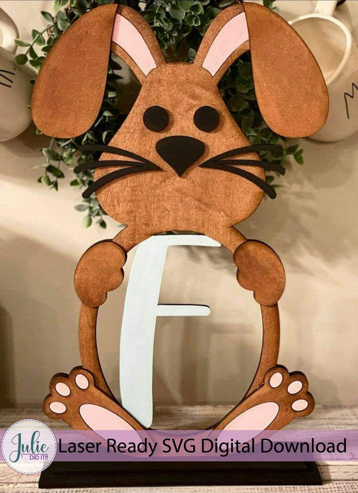 Julie Did It Studios Sign Monogram Bunny Shelf Sitter