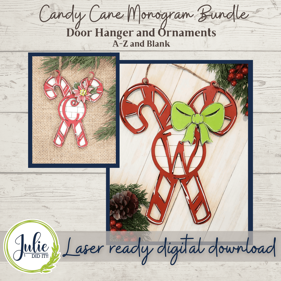 Julie Did It Studios Sign Monogram Candy Cane Bundle