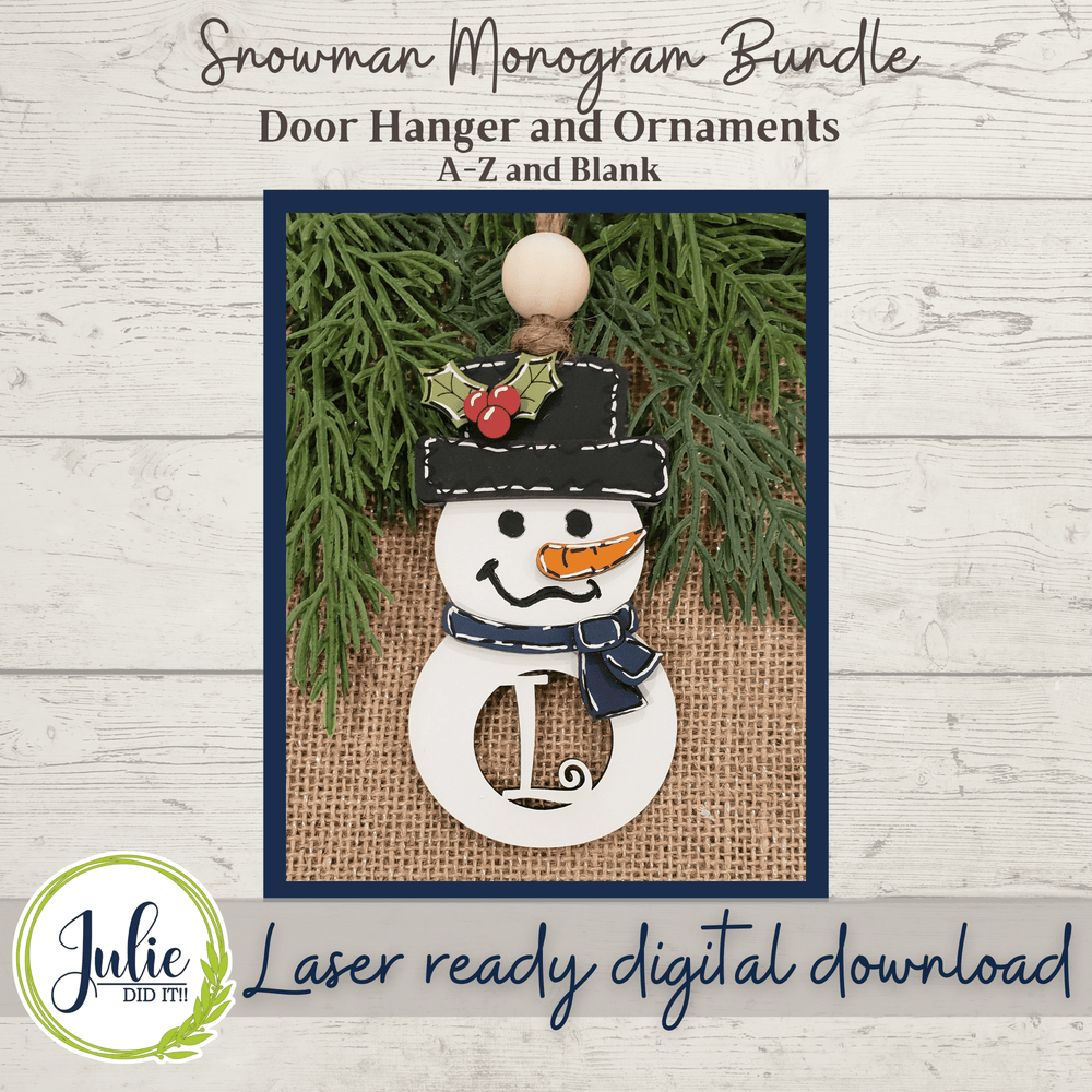 Julie Did It Studios Sign Monogram Snowman Bundle