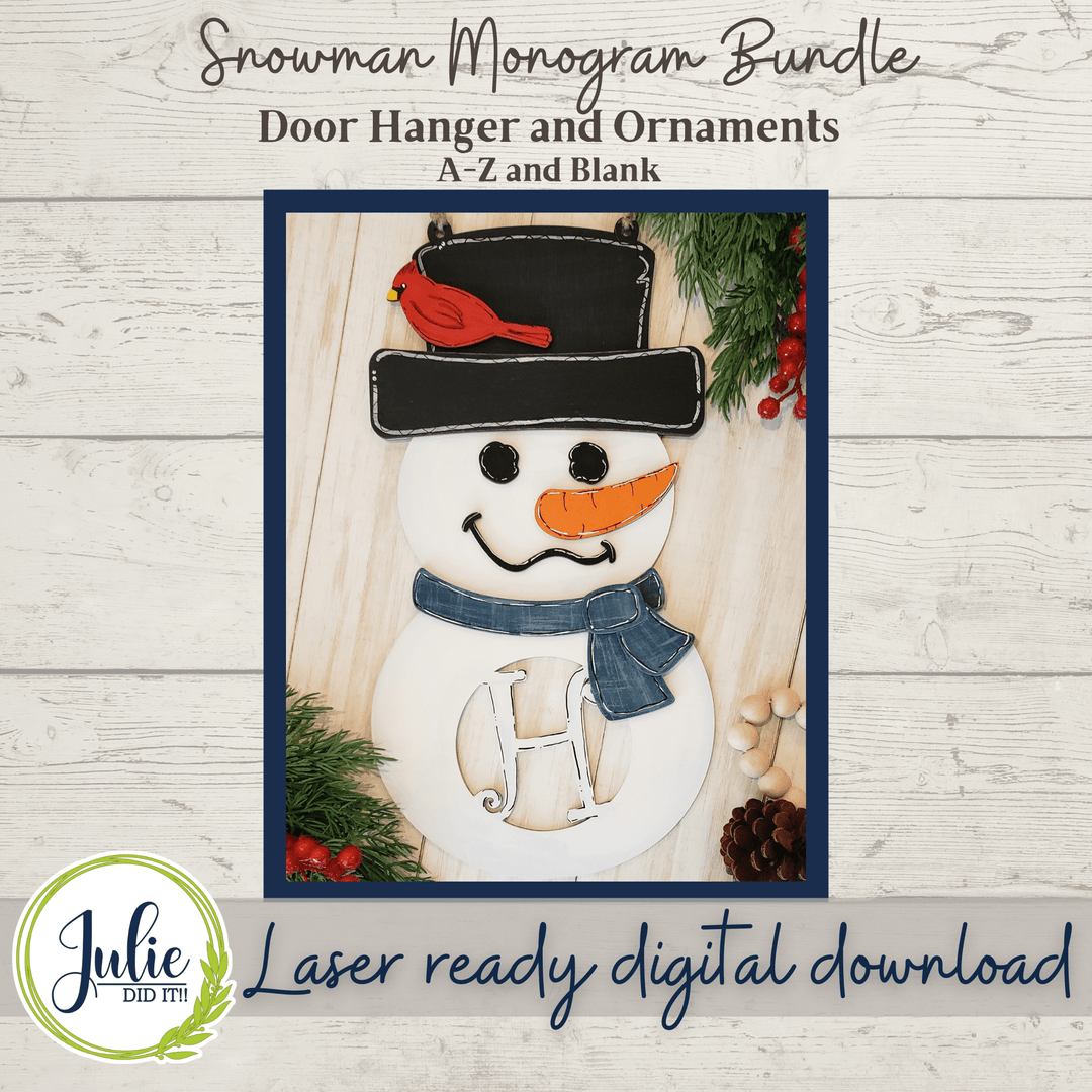 Julie Did It Studios Sign Monogram Snowman Bundle