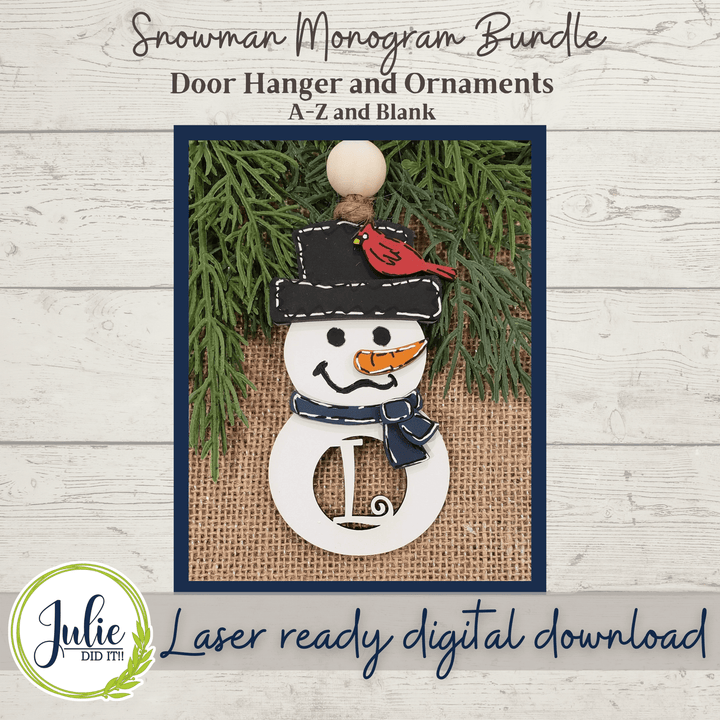 Julie Did It Studios Sign Monogram Snowman Bundle