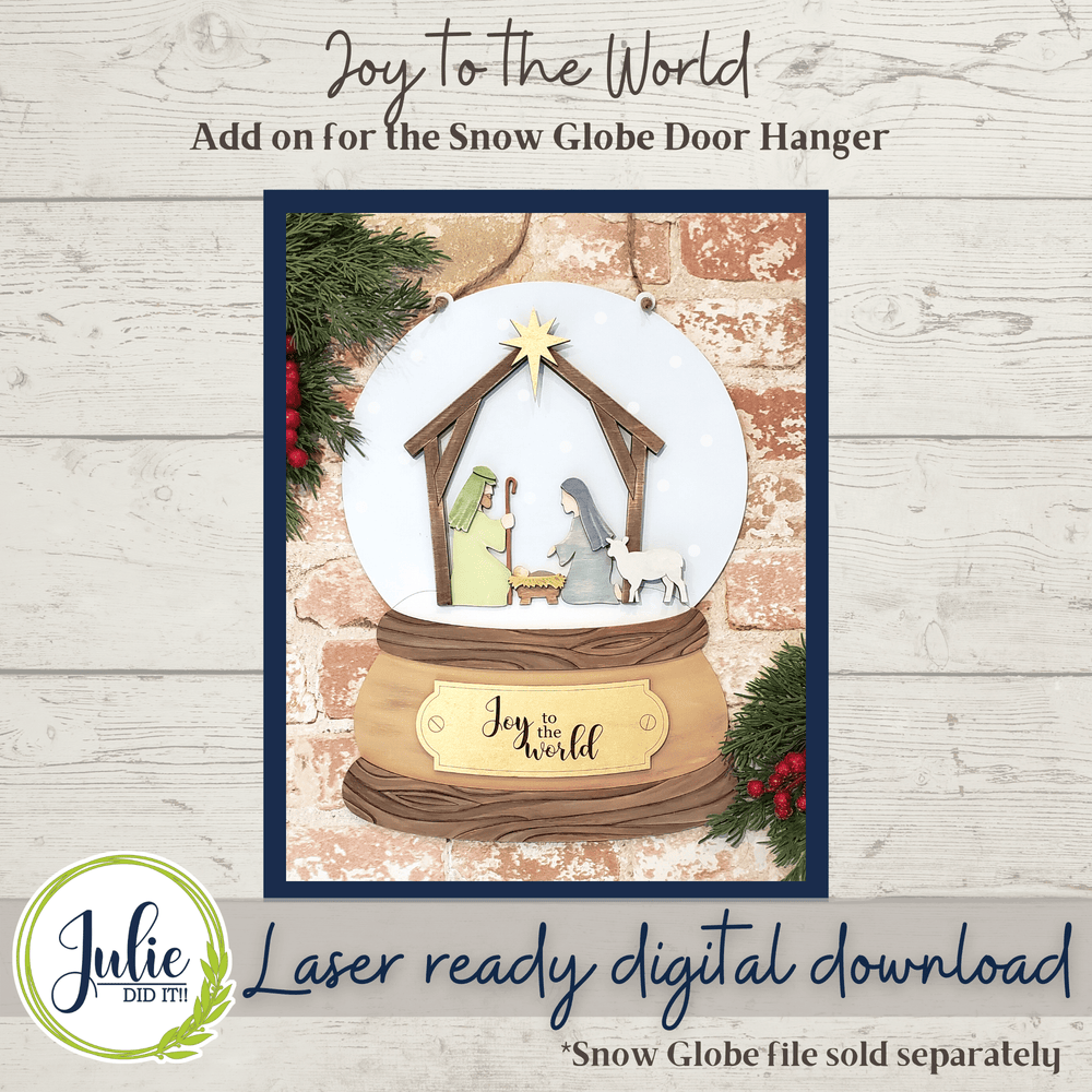 Julie Did It Studios Sign Nativity Snow Globe Add-on