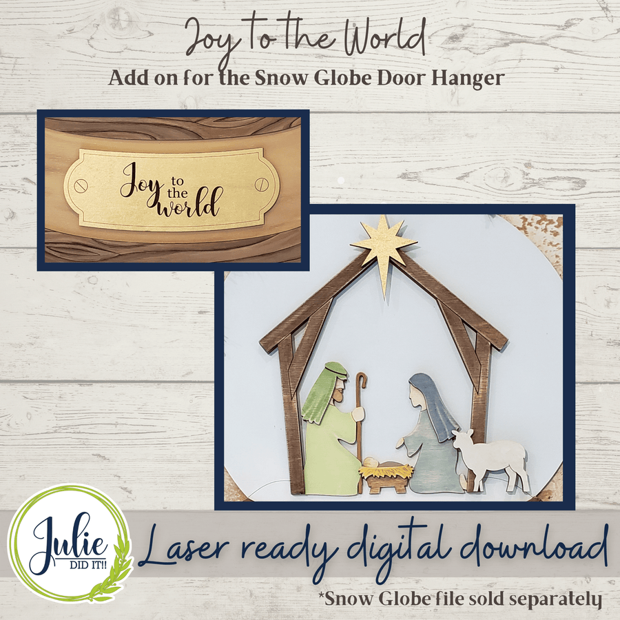 Julie Did It Studios Sign Nativity Snow Globe Add-on