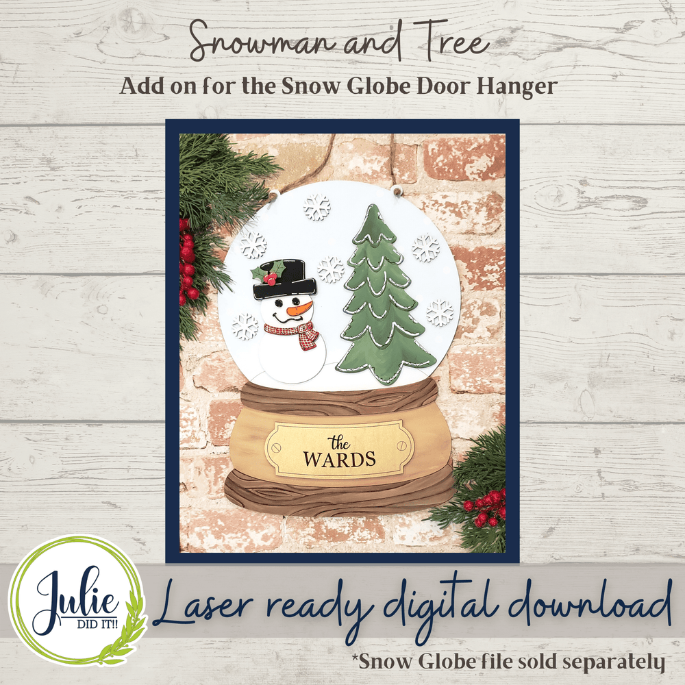 Julie Did It Studios Sign Snowman and Tree Snow Globe Add-on