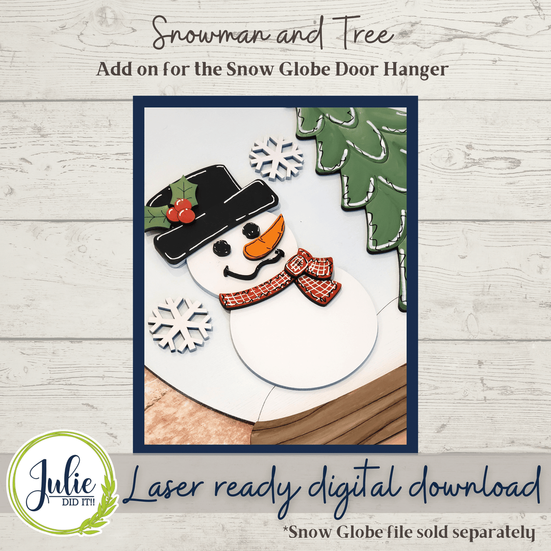 Julie Did It Studios Sign Snowman and Tree Snow Globe Add-on