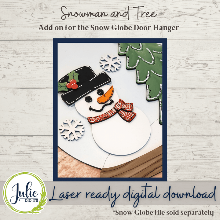 Julie Did It Studios Sign Snowman and Tree Snow Globe Add-on