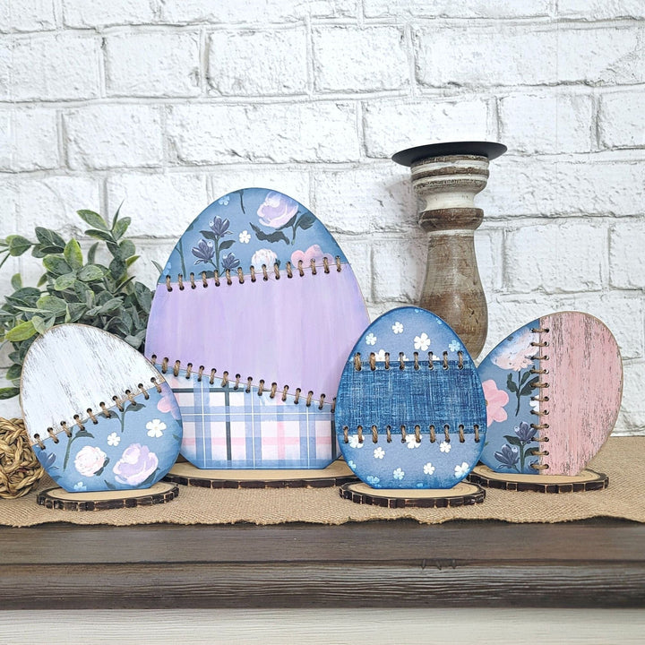 Julie Did It Studios Small Stitched Easter Egg Trio Shelf Sitters