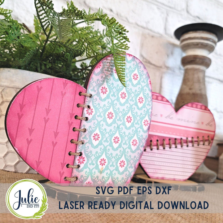 Julie Did It Studios Small Stitched Heart Trio Shelf Sitters