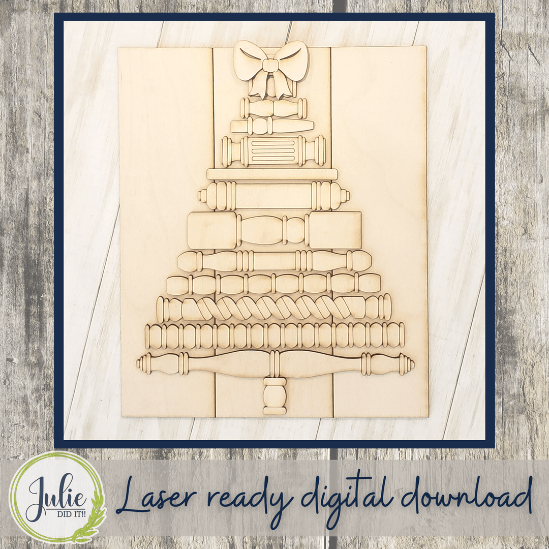 Julie Did It Studios Spindle Christmas Tree