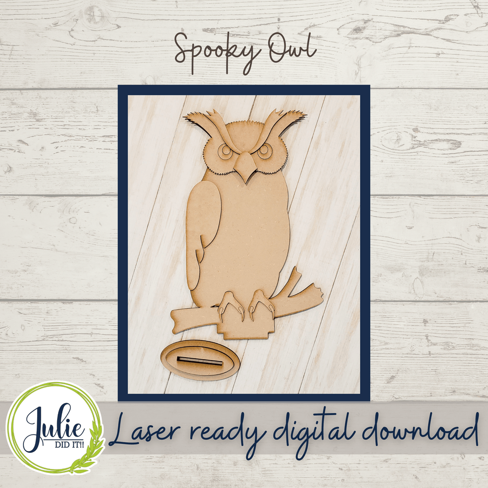 Julie Did It Studios Spooky Owl Shelf Sitter