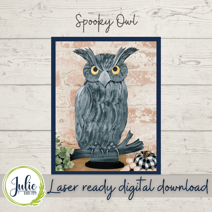 Julie Did It Studios Spooky Owl Shelf Sitter