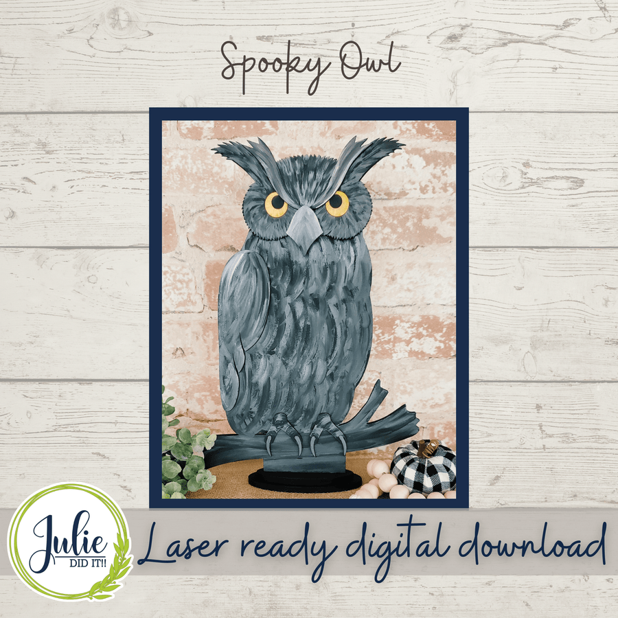 Julie Did It Studios Spooky Owl Shelf Sitter