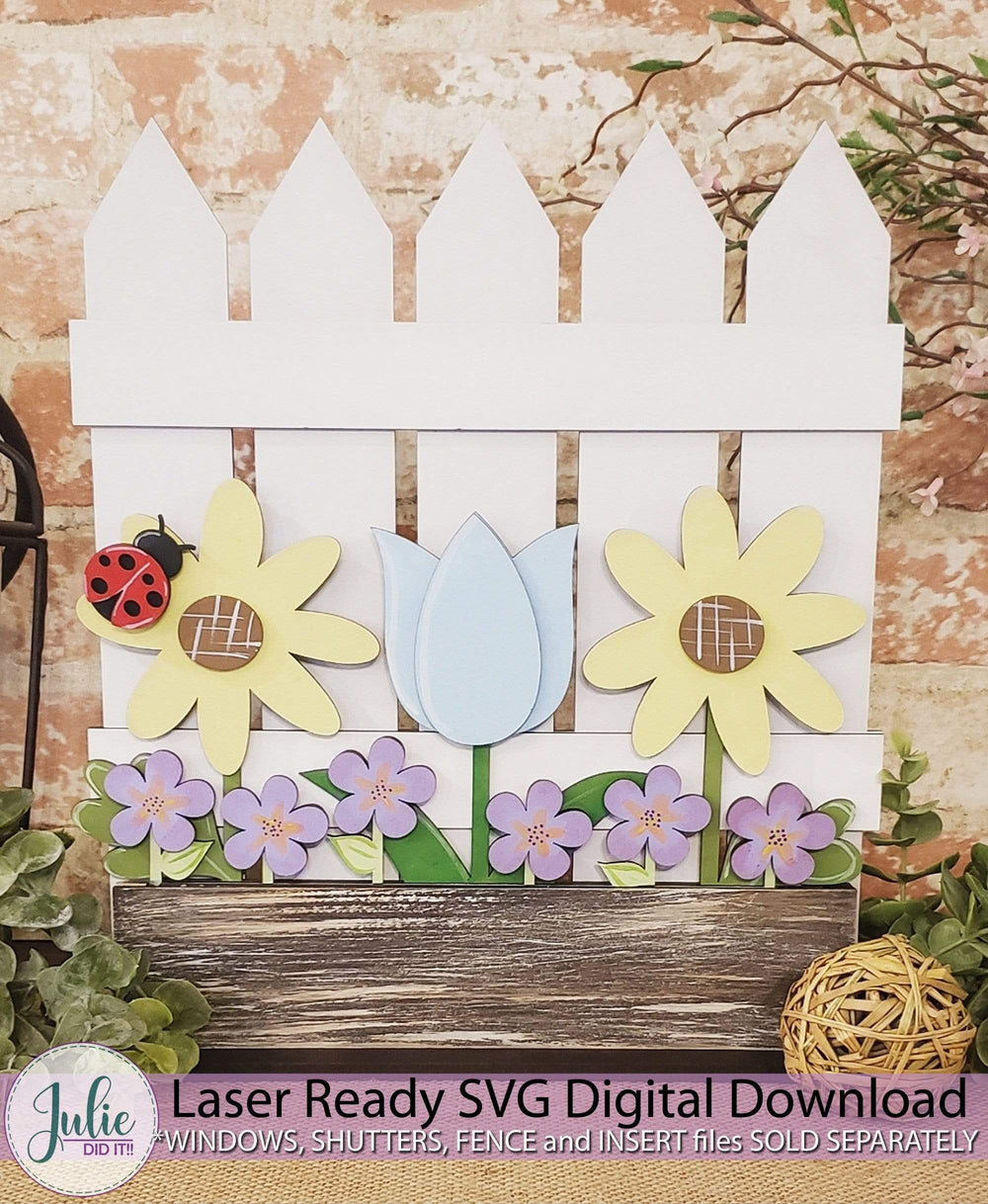 Julie Did It Studios Spring Flowers Window Box Insert