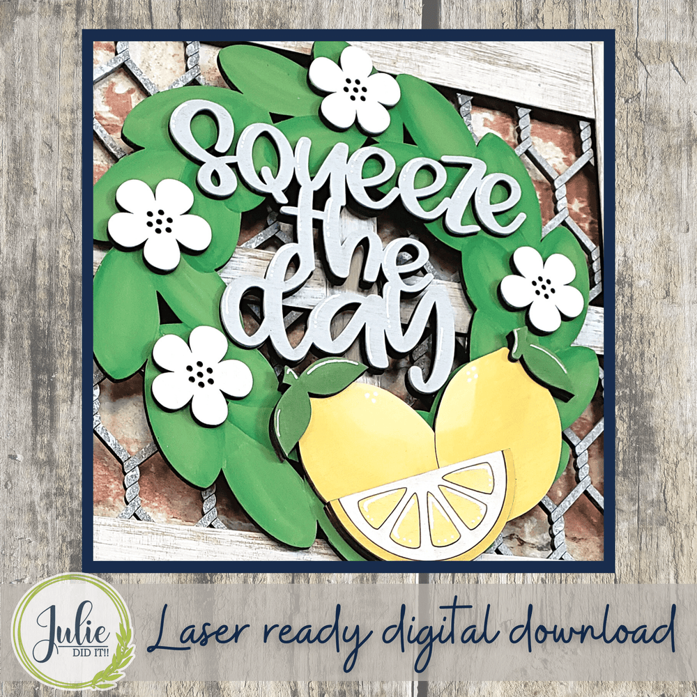 Julie Did It Studios Squeeze the Day Lemon Wreath - May 2022 Design Subscription