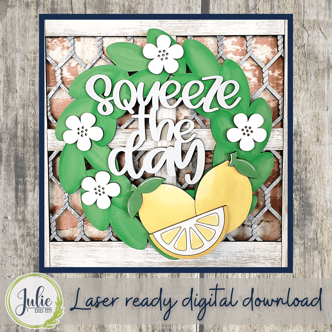 Julie Did It Studios Squeeze the Day Lemon Wreath - May 2022 Design Subscription